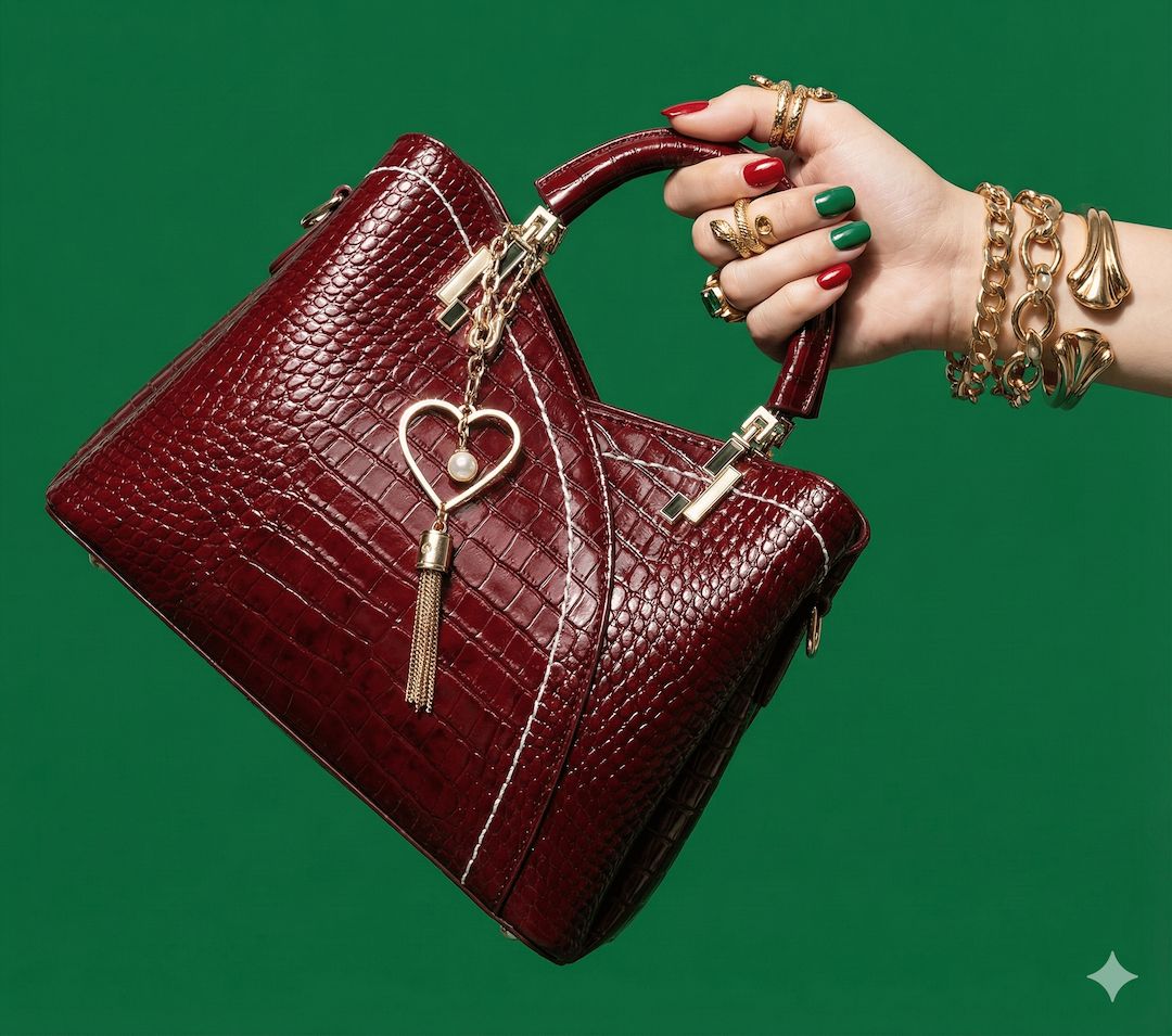 Immagine di una borsa animata con l’AI per una campagna pubblicitaria su Instagram