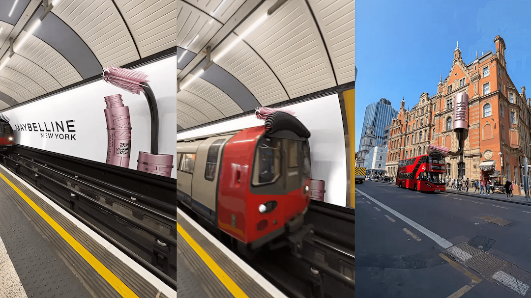 screenshots tratti dal fake out of home video di Maybelline New York